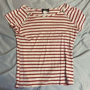 Striped boat neck tee